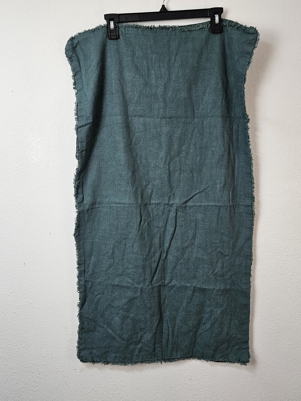 Casaluna Green Frayed-Edge Pillow Cases Rayon Linen Blend Set Of 2